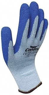 Coated Gloves, Blue/Gray, M, Knit Cuff, PR