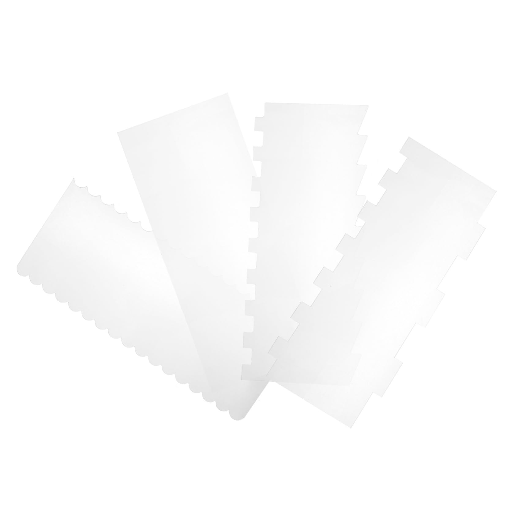 HOLIDYOYO 4pcs Acrylic Cake Scraper Non-stick Butter Smoother Dual-sided Mousse Decoration Tool for Baking Space-saving Design for Cake Shops Home Bakers