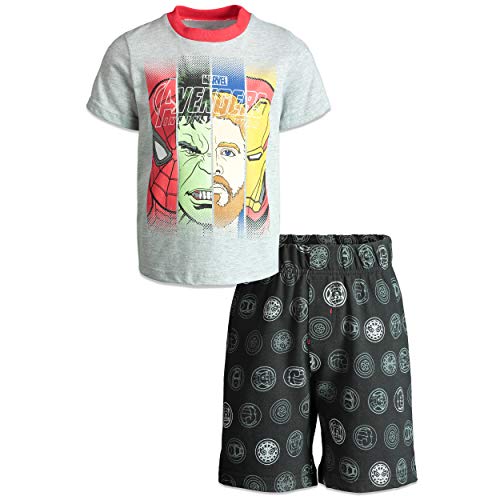 Marvel Avengers Boys' T-Shirt & Shorts Clothing Set, Little Kids (Grey, 4)
