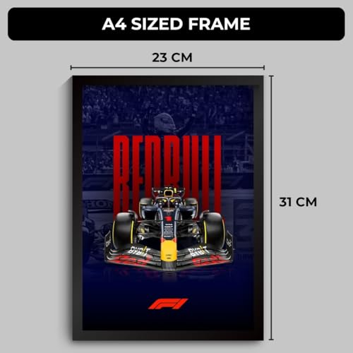 Image of Funk You Store Redbull F1 Poster | Framed Max Verstappen F1 Car A4 Sized (31 x 23 cm) | Max Verstappen Poster | Redbull Car Posters for Wall, Gift for Boys, Formula 1 Frames | Formula 1 Frame (F 017)