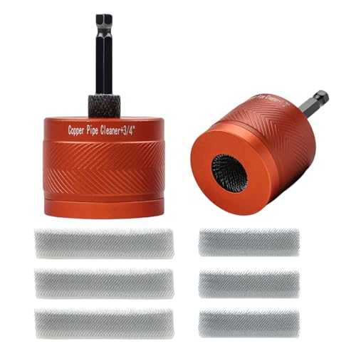 Copper Pipe Cleaner, 1/2”+3/4” Drill Tube Cleaning Brush, Upgraded Aluminum Alloy Pipe Tube Cleaning Brushes Cleaners Plumbing Brush For Electric Drill Bit For Copper Pipe, Aluminum Pipe, Iron Pipe