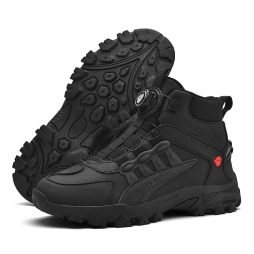 udosy Motorcycle Shoes Lightweight & Breathable Waterproof Sports ATOP Motorcycle Short Advanced Protection (black red 11)
