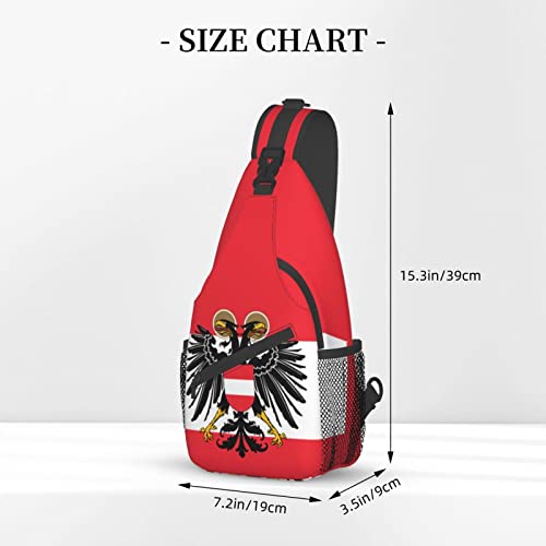 Mochila tipo bandolera con bandera austriaca negra unisex miniatura 4