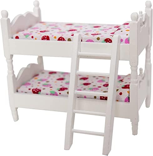 Birostiana Miniature Dollhouse Accessories Miniatures Stuff Realistic Mini Furniture Bunk Bed DIY Decor Ornament for Miniature Dollhouse Kitchen Party Kit