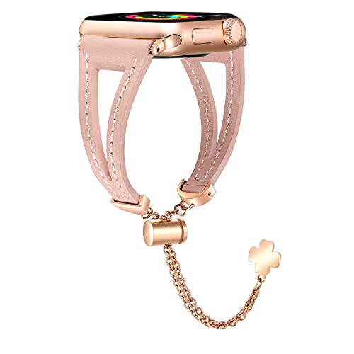 fastgo Compatible with Replacement Band Apple Watch Series 7 6 5 4 3 2 1 for Glossy Pink 38