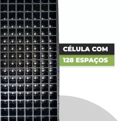 Kit Bandeja Sementeira para Cultivo 128 Células Quadrada Nutriplan - 5 Unidades