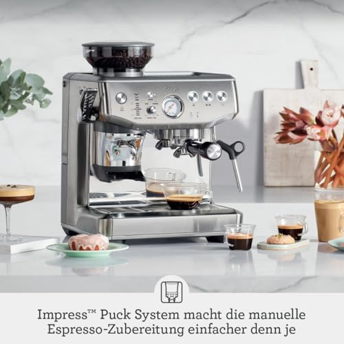 Sage - The Barista Express Impress - Kaffeemaschine mit manuellem Milchaufschäumer & integriertem Mahlwerk - Intelligente Dosierung, 25 Mahlgradeinstellungen - Schwarzer Edelstahl 2