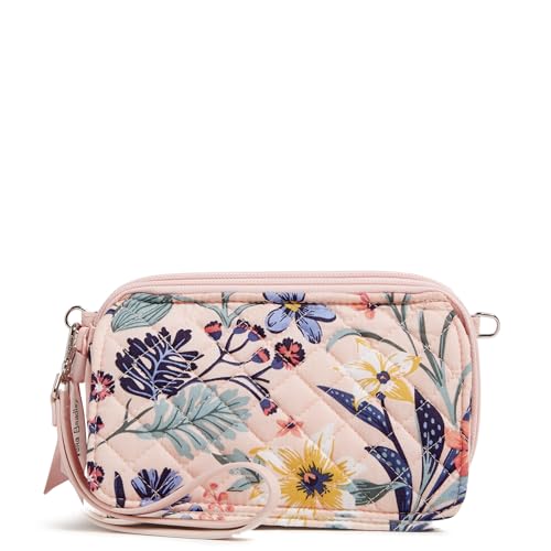 Vera Bradley Iconic RFID All in One Crossbody, Signature Cotton, Paradise Coral