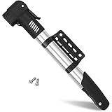 CLELO Mini-Fahrradpumpe, 120 PSI, tragbarer Hochdruck-Fahrrad-Luftpumpe, passend für Presta- und Schrader-Boden-Fahrrad-Reifenpumpe für Rennrad, Mountainbike, BMX