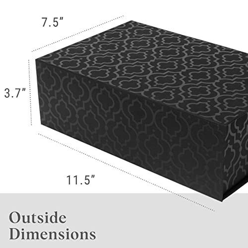 Sorarto Magnetic Gift Box With Lid 3-Pack | Luxury Black Linen Decorative Box For Presents, Proposals, Keepsakes, And Storage. 11.5" X 7.5" X 3.5" #TOP5