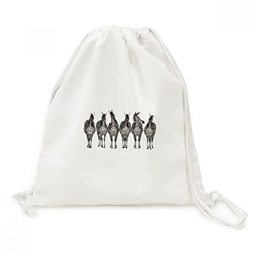 Sac cordon zèbre toile petit sac à dos de voyage léger pour adulte et enfant