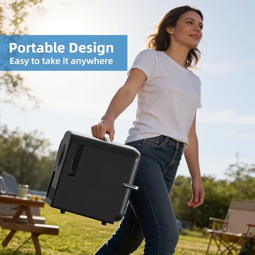 Image of Antarctic Star Mini Fridge, 4L Capacity /6 Cans Portable Cooler and Warmer Compact Refrigerator, for Bedroom,Car,Office and Dorm, Small Cooler and Warmer for Cosmetics, Beverage and Food, Black
