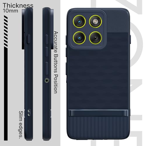 Image of Pikkme Back Cover for Motorola Moto Edge 70 5G Camera Protection 3D Hexa Cube Design Silicone Protective Bumper Case (Blue)