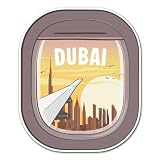 2 pegatinas de vinilo de Dubai de 10 cm – UAE Avión Ventana bandera de vuelo, ciudad monumental, viaje, vacaciones, lugar de viaje, pegatinas #83484
