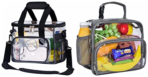 Uease Clear Lunch Bag 12-Can（9L With Clear Lunch Bag 8-Can/Stadium Approved Pvc Bag,Clear Lunch Bag For Work,School,Picnic,Beach #TOP8