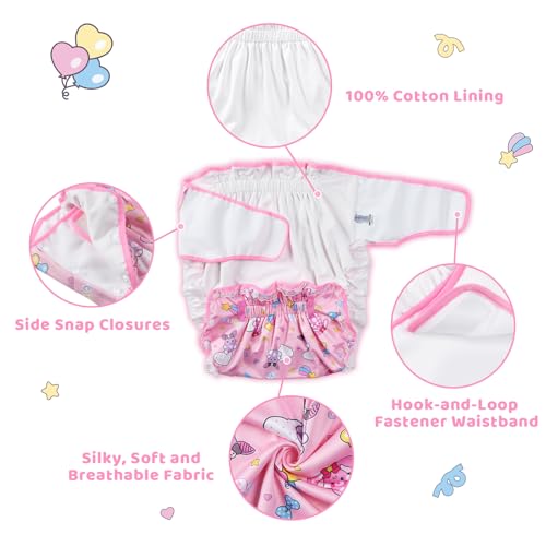 Image of Littleforbig Silky Adult Ribbon Omutsu Diaper Wrap Cover Washable Adjustable Reusable Waterproof - Baby Usagi & Bella Pattern L