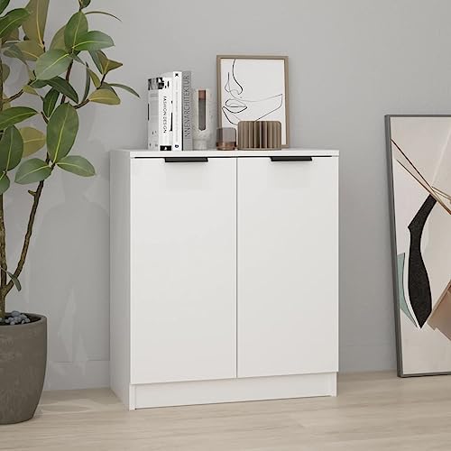 sephironlbb Aparador moderno blanco, 60 x 30 x 70 cm, de material de madera, con mucho espacio de almacenamiento, armario versátil para salón y cocina, fácil limpieza