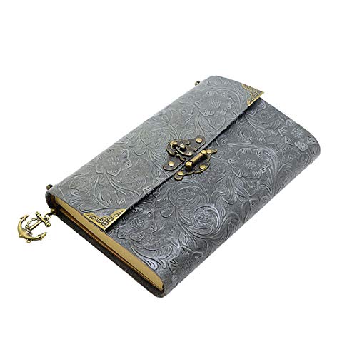 Journal avec serrure rétro en cuir véritable le cadeau vintage idéal en noir