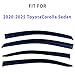 Rain Guards Window Visors for Toyota Corolla Sedan 2020-2025 | Exterior Tape-On Window Wind Deflectors Vent Visors Shade for 20-25 Corolla Sedan | 4-Piece Set | UV Protection & Reduced Wind Noise