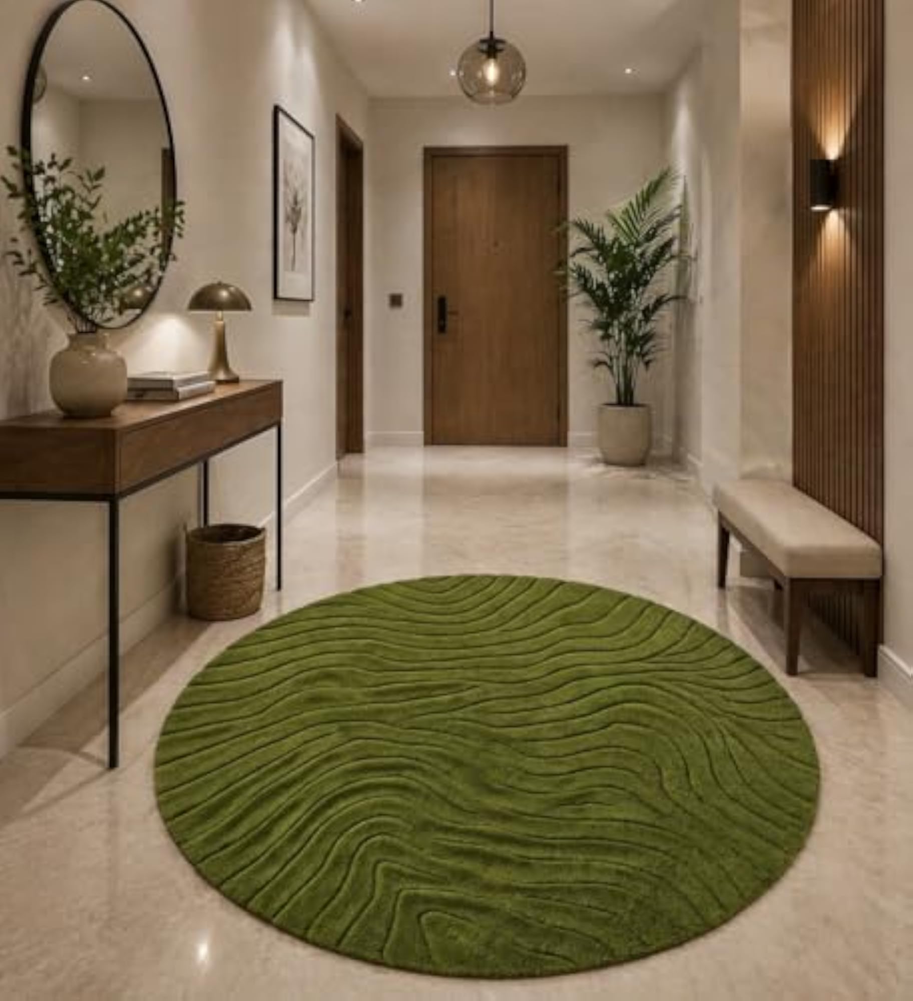 Hand Tufted Round Modern Area Rug 4x4 Feet