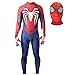 MODRYER PS4 Spiderman Costume Enfants Adultes Déguisements Costume Bodysuit Superhero Cosplay Onesies Halloween Party Jumpsuit Film Fans Apparel, Narrow Rim Glasses-Adults/XXL 175~180cm