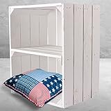 4 neue weiße Obstkisten mit Einlegeboden/Zwischenbrett Quer 50cm x 40cm x...