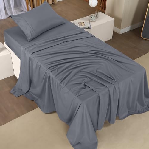 Image of Utopia Bedding Twin Size Sheet Set - Bulk Pack of 10 Bed Sheets Set - Soft Brushed Microfiber - Deep Pockets - Shrinkage & Fade Resistant - Easy Care (Grey)