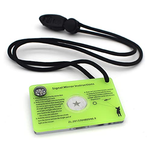MODGAL Petit miroir de survie multifonctionnel pour camping, randonnée, randonnée et activités de plein air