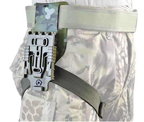 Hdlsina Adaptateur de boucle de ceinture Mid Ride avec support récepteur de service et sangle tactique de jambe pour étuis et accessoires (CP)
