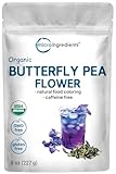 Micro Ingredients Organic Butterfly Pea Flower Tea, 8 oz (680+ Cups) | Loose Leaf Herbal Tea | Natural Blue & Purple Color | Rich in Antioxidants | Caffeine-Free, Non-GMO, No Sugar