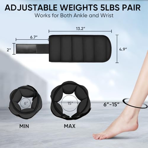 Image of APEXUP Adjustable Ankle Weights for Women and Men, Modularized Leg Weight Straps for Yoga, Walking, Running, Aerobics, Gym, Physical Therapy