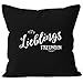 Produktbild MoonWorks Kissenbezug Lieblingsfreundin Geschenk Freundschaft Partner Freundin Kissen-HLLE Deko-Kissen 40x40 Baumwolle, Lieblingsfreundin - Schwarz, unisize