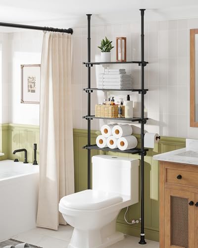 ALLZONE Adjustable Over The Toilet Storage Shelf, 4-Tier Ample Ov...