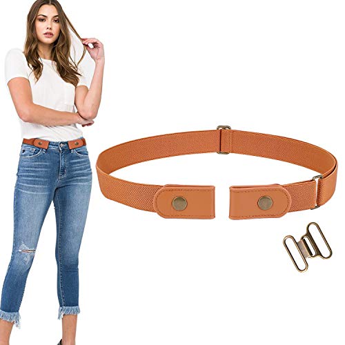 Image of WERFORU No Buckle Stretch Belt for Women and Men Elastic Waist Belt up to 72 Inches for Jeans Pants