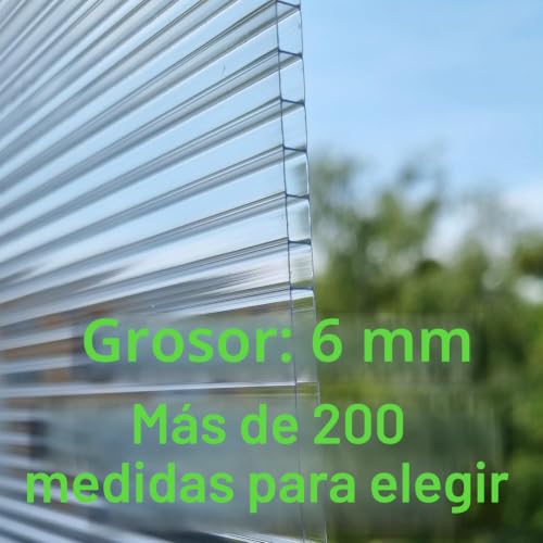 Miniatura 3 de Athaus Placas Alveolares De Policarbonato 200 Dimensiones Disponibles 1500 X 625 Grosor 6 Mm Transparentes, Resistentes A Los Rayos Uv Placas De Doble Pared Irrompibles Para Invernaderos