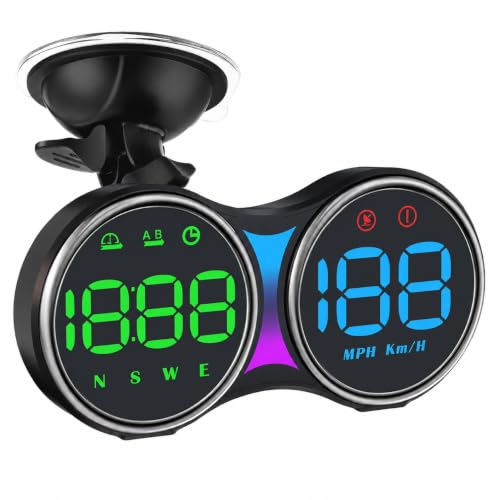 GPS Speedometer for Car, Universal MPH HUD Heads Up Display with Large Digital Screen Overspeed Alarm & Fatigue Driving Alert USB Powered Compatible with All Vehicles