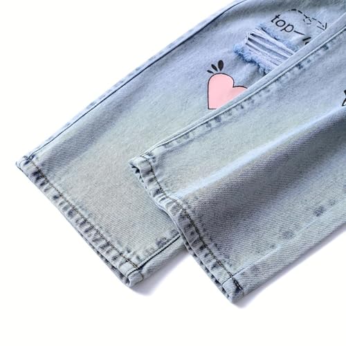 Girls Baggy Jeans Wide Leg Denim Pants with Bow High Waisted Casual Straight Loose Fit Trousers Y2K Cute Streetwear4