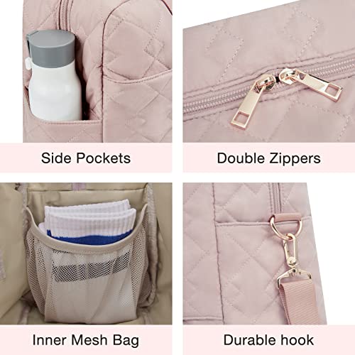 Travel Duffel Bag Light Flight Weekender Bag For Women Quilted Overnight Bag Gym Tote Bag Large Carry On Bag With Toiletry Bag #TOP6