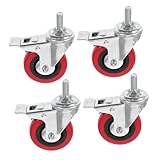 PRETYZOOM 4 Stück Räder für Lastwagen Rollstuhlrolle Torrad Rollkarren mit Rädern Ersatzwagenräder Hochleistungs -Caster -Räder Lenkrollen für Geräte Räder anschrauben Mini-Lenkrollen Gummi