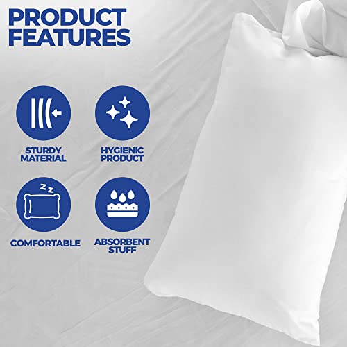 Image of Disposable Pillowcases (Pack of 40) - White, 21 inch x 30 inch (Tissue /Poly) Single-Use Pillow Covers - Medical Paper Supplies -Protects Against Stains and Spills Ambulance Services. Use for Travel