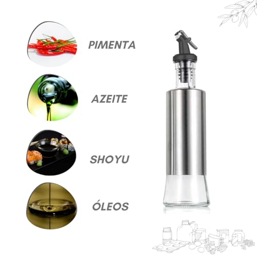 Galheteiro Gourmet Econômico Dosador Porta Azeite de Vidro 300 ML Azeiteiro Galheteiro de Mesa Azeit