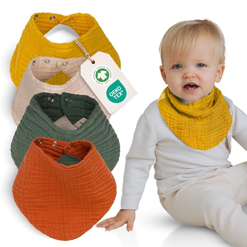 furora BABY Musselin Halstuch Baby Mädchen & Jungen, bio Baumwolle...