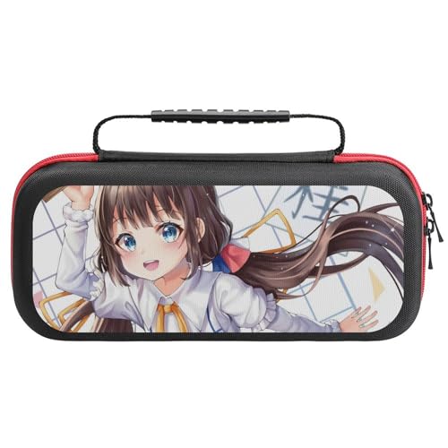Switch ケース かわいい りゅうおうのおしごと 雛鶴あい スイッチ 収納ケース カバー ナイロン素材 全面保護 防塵/防水/防汚/耐衝撃 26x11.5x5.2cm Switchに対応 保護用ハードケース 大容量な収納力 アクセサリーポーチ Swit