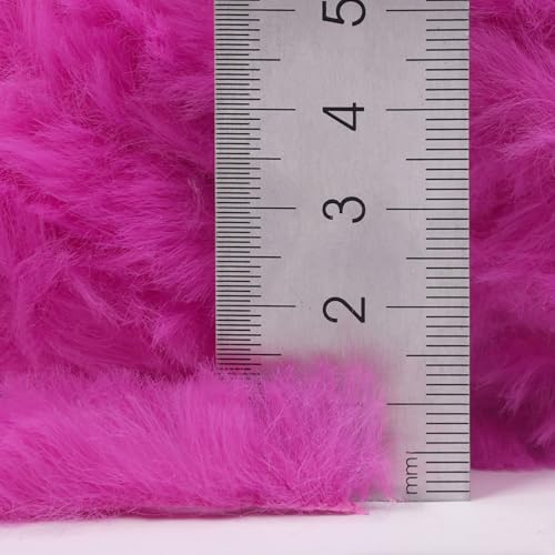 Image of NICEEC 2 Skeins Faux Fur Yarn Super Soft, Chunky & Fluffy, Eyelash Yarn for Crochet & Knitting (Total Length 70yds,3.53oz) - Bright Pink