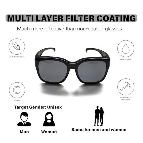 Polarized Sunglasses Fit Over Glasses for Women and men, Oversized Square Sun Glasses UV400 Protection Shades2