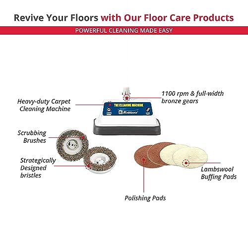 Image of Koblenz Shampooer and Polisher, Floor Shampooer and Polisher, Hard Floor Cleaner, Heavy-duty Carpet Cleaning Machine with Scrubbing Brushes and Polishing Pads, 3 Speeds, Blue /Gray (P-620BA)