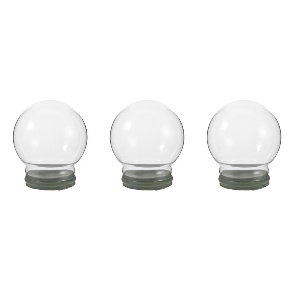 Toyvian 3 Piezas Bola de Nieve Navideña de Vidrio Transparente con Tapa de | Rellenable, Diseño Engrosado, para Manualidades y Decoración Festiva, Uso en Oficinas