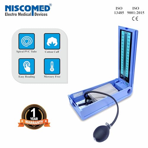 Image of NISCOMED PW-216 Digital Mercury BP Apparatus (Mercury-Free) for Doctor & Clinic Use | Manual Blood Pressure Monitor with Vertical LCD Scale | Accurate & Durable