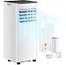 Mobile Klimaanlage 9000 BTU mit Abluftschlauch | 4-in-1 Mobiles Klimagerät | Leiser Betrieb | Digitaldisplay + Fernbedienung | Fenster-Installationsset | 24h-Timer | Für Räume bis 25 m²