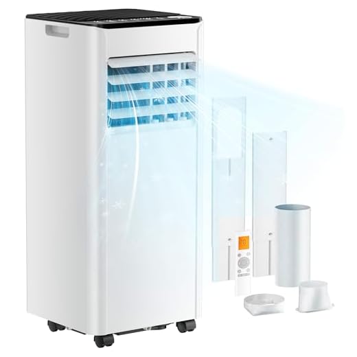 Mobile Klimaanlage 9000 BTU mit Abluftschlauch | 4-in-1 Mobiles Klimagerät | Leiser Betrieb <48 dB | Digitaldisplay + Fernbedienung | Fenster-Installationsset | 24h-Timer | Für Räume bis 25 m²